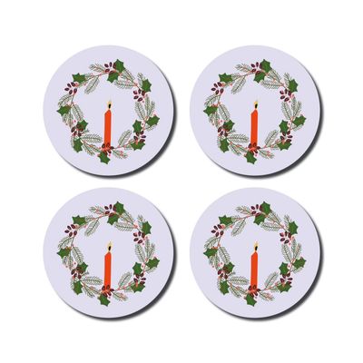 Onderzetters kerst · krans lila