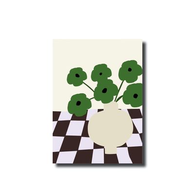 Ansichtkaart green flowers