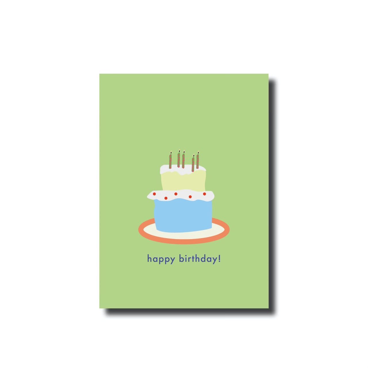 Ansichtkaart Happy birthday! Cake green