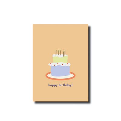 Ansichtkaart · Happy birthday! Cake orange