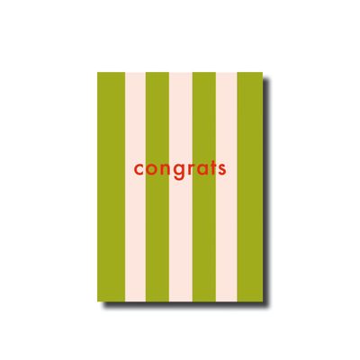 Ansichtkaart &#39;congrats&#39; striped