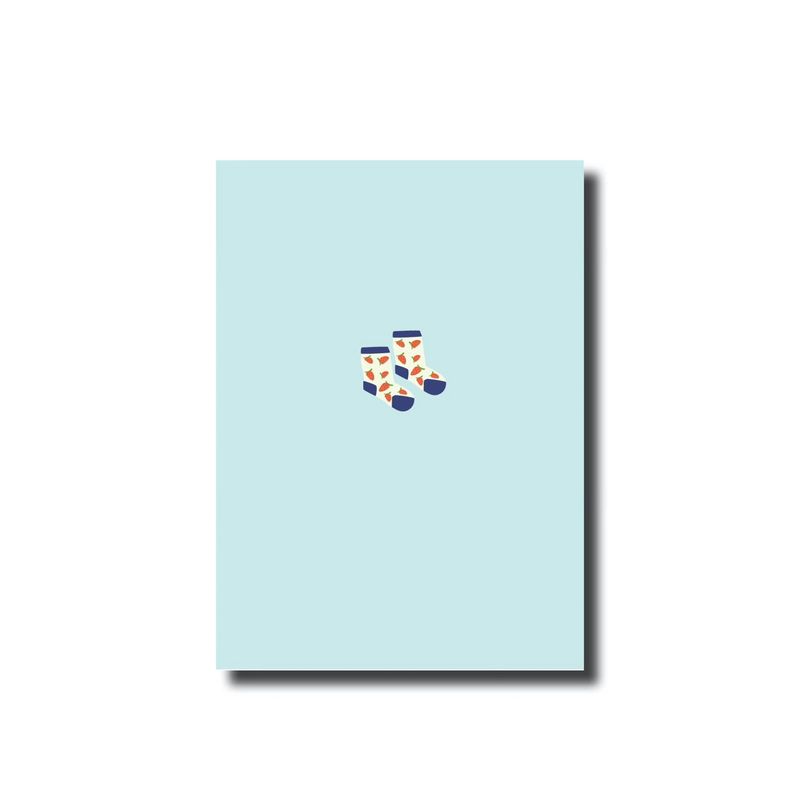 Postcard · Baby socks blue
