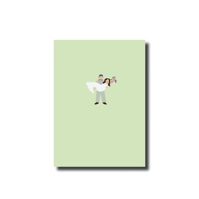 Ansichtkaart married green