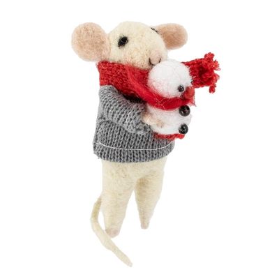 Wollen kerst hanger · muis