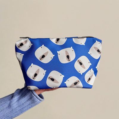 Toilettas beren blauw