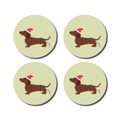 Onderzetters kerst · teckel christmas tree