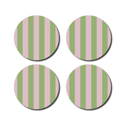 Onderzetters striped · green/pink