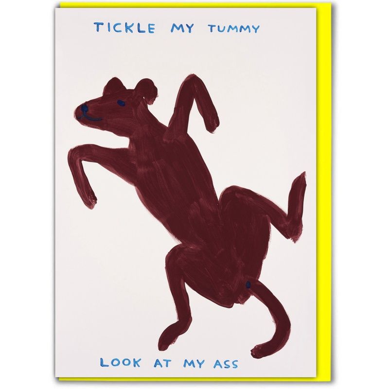 Wenskaart · 'tickle my tummy'
