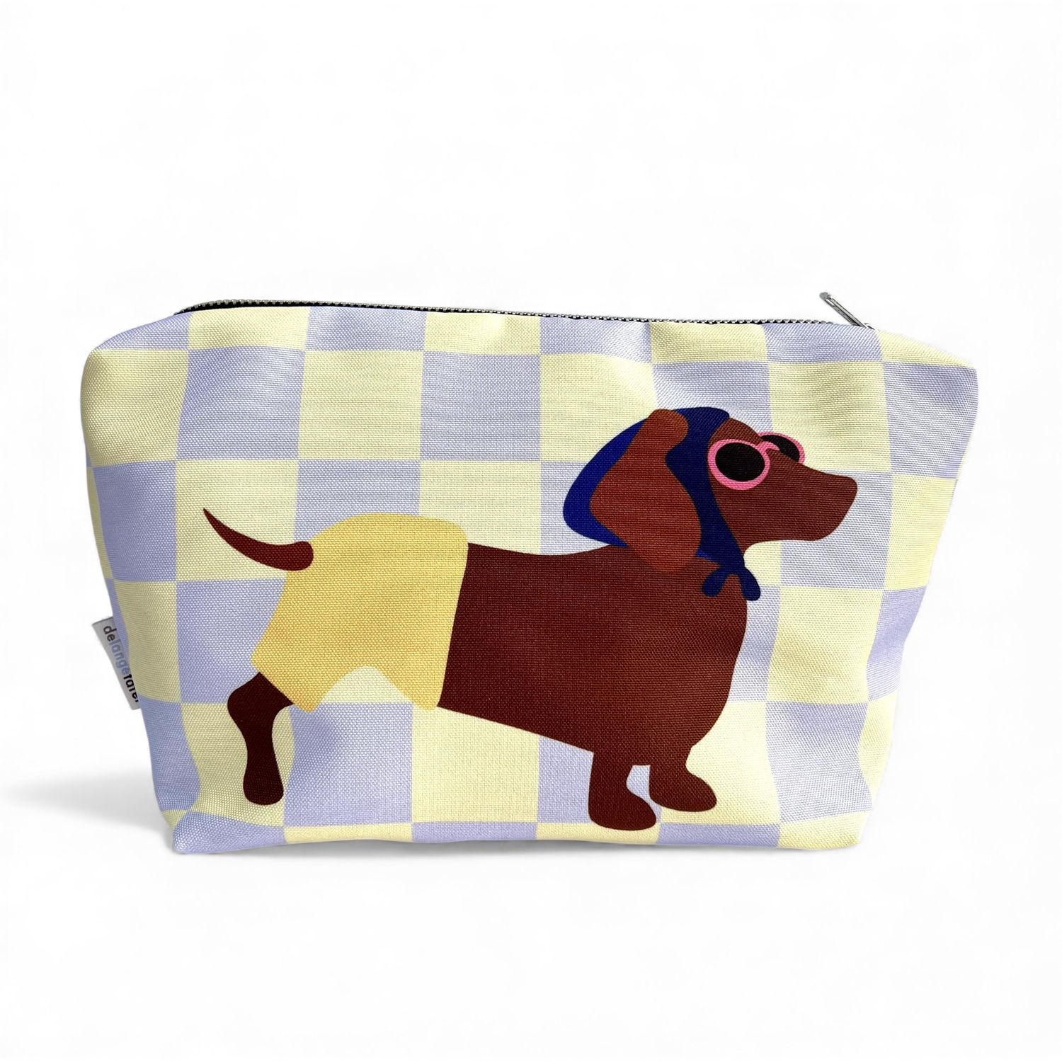 Toilettas · Teckel in zwempakje