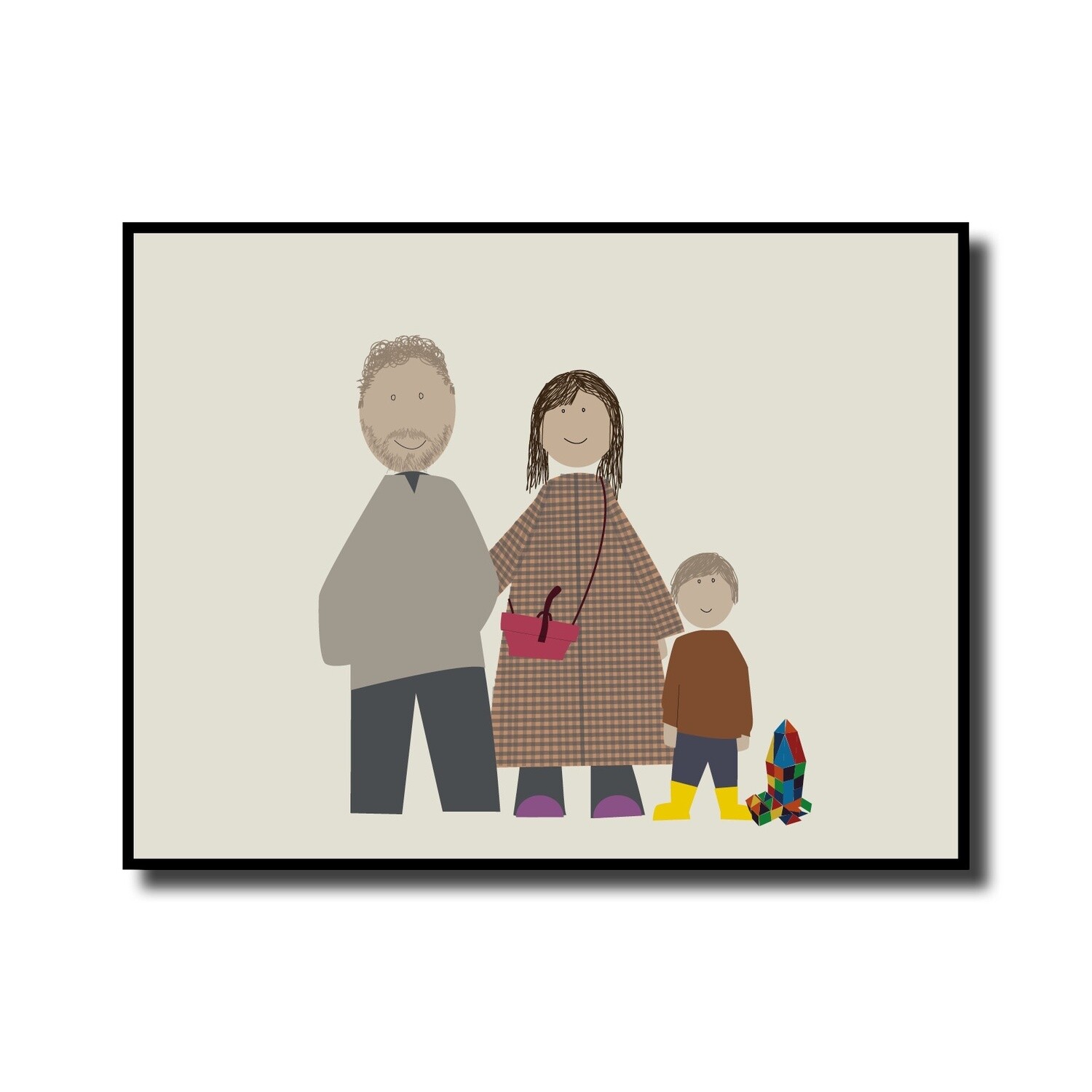 Gezin illustratie op maat