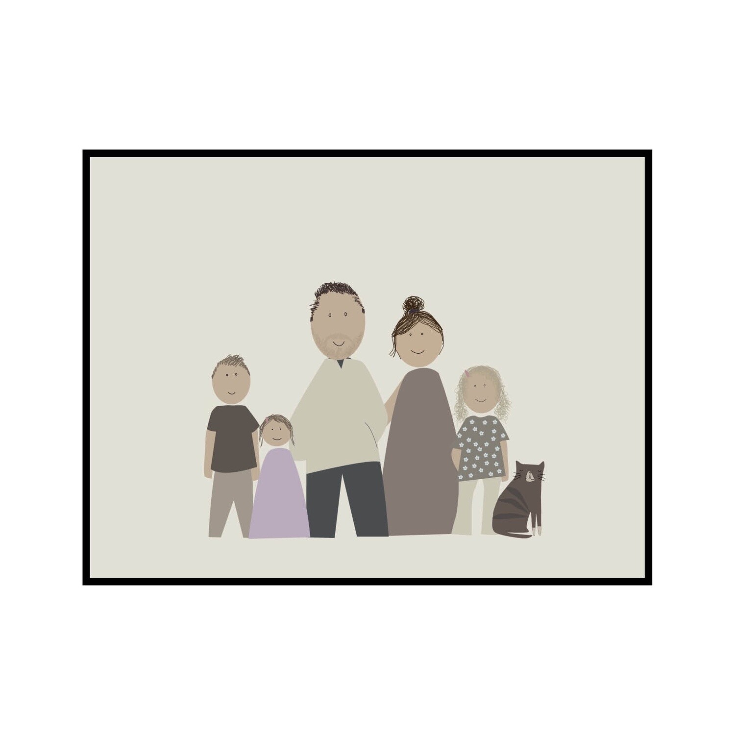 Gezin illustratie op maat