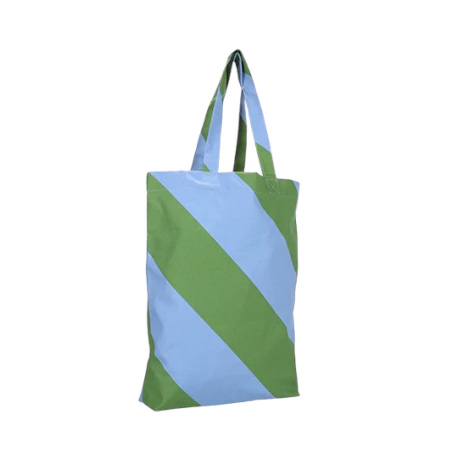 Katoenen tas · diagonal stripes - ijsblauw