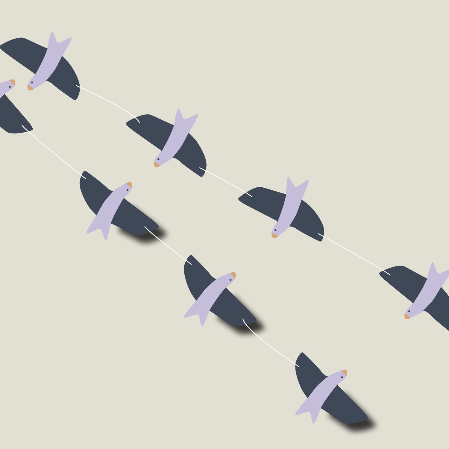 DIY slinger flying birds · lila