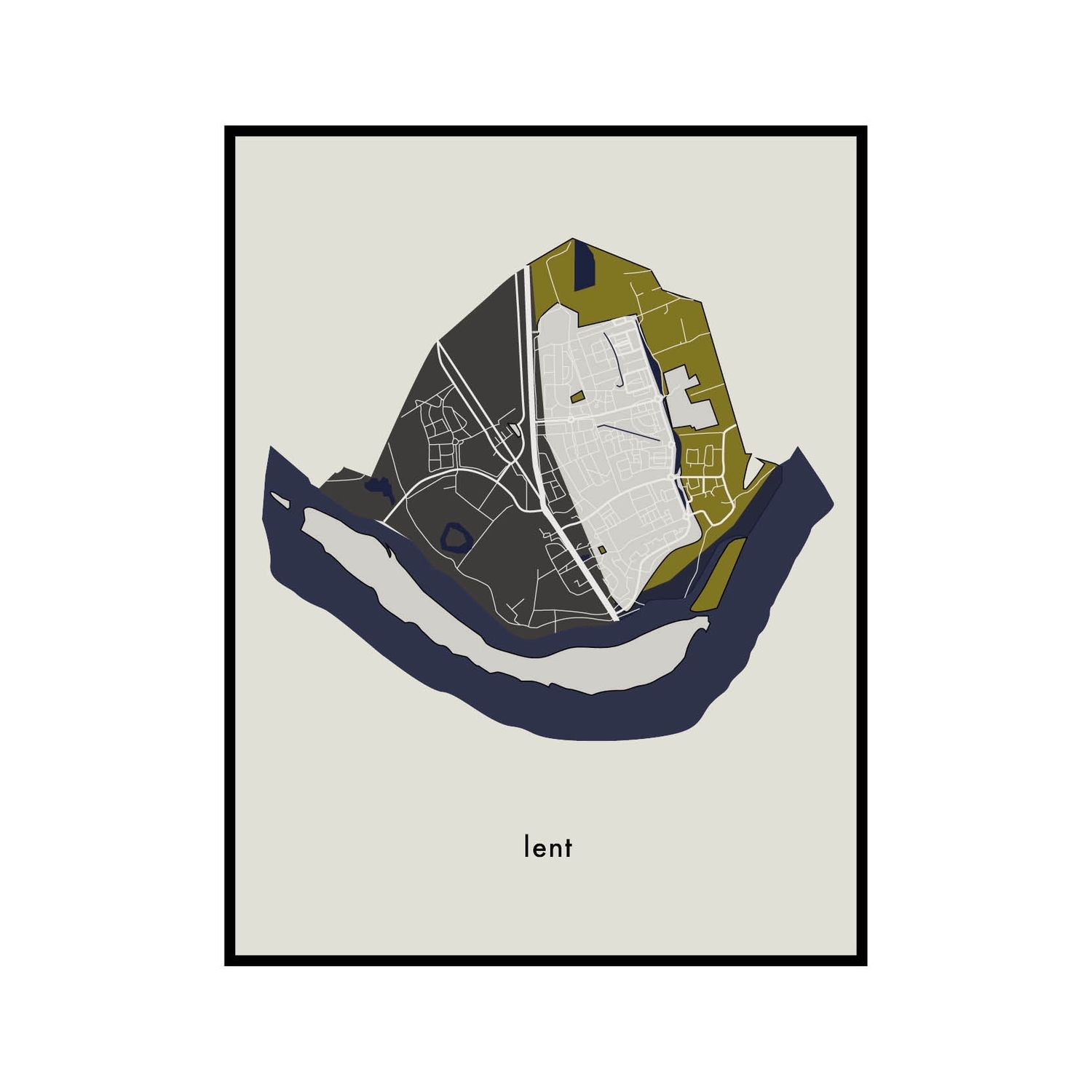 Print in lijst 'Plattegrond Lent'