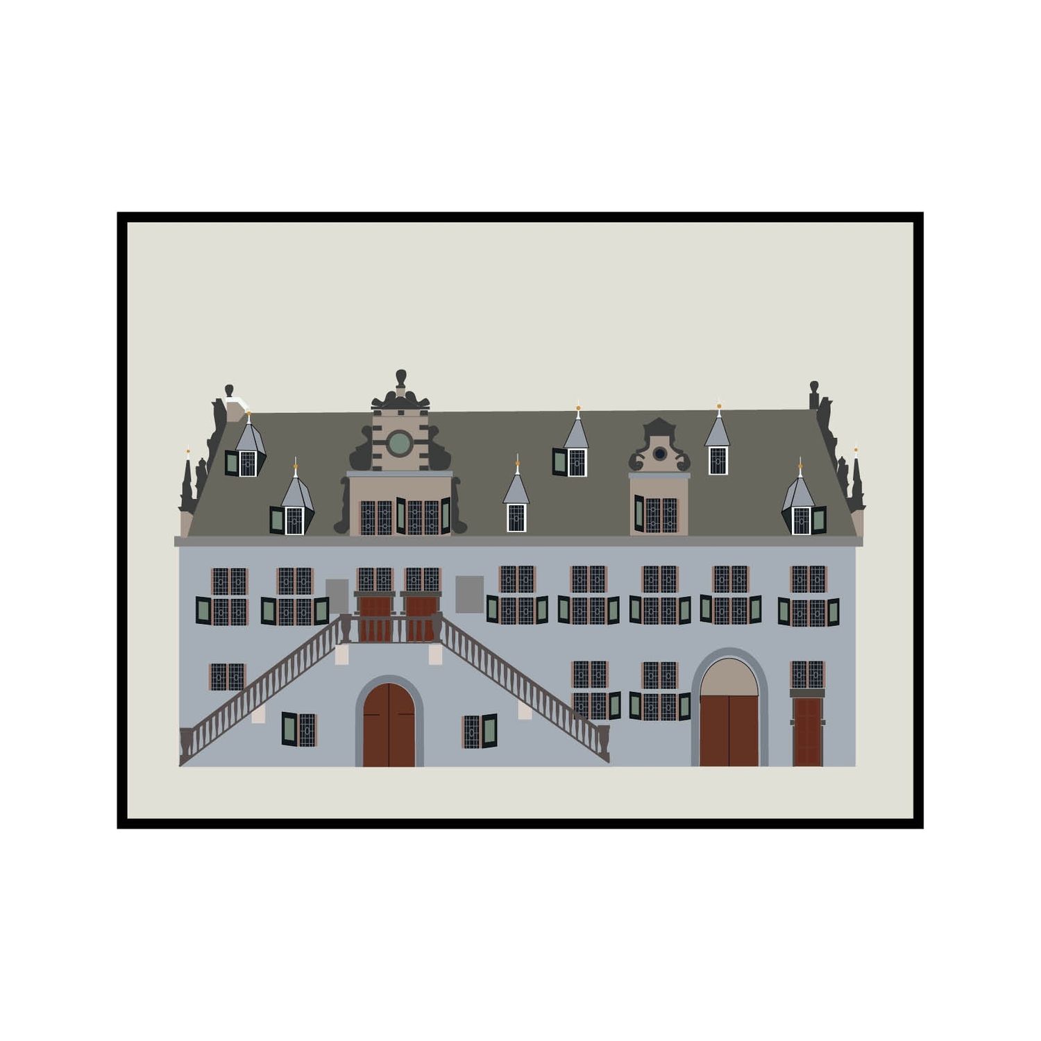Print in lijst 'De Waagh Nijmegen'