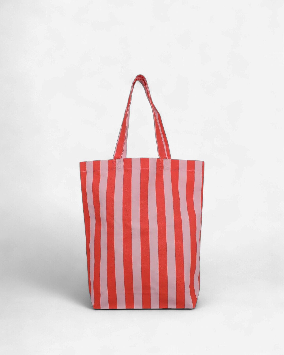 Katoenen tas · gestreept - roze rood