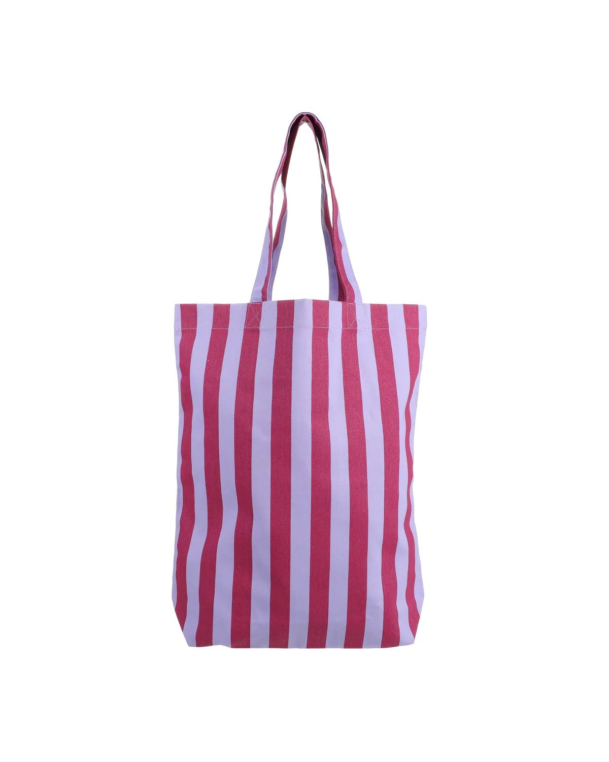 Katoenen tas · gestreept - donkerpaars lila