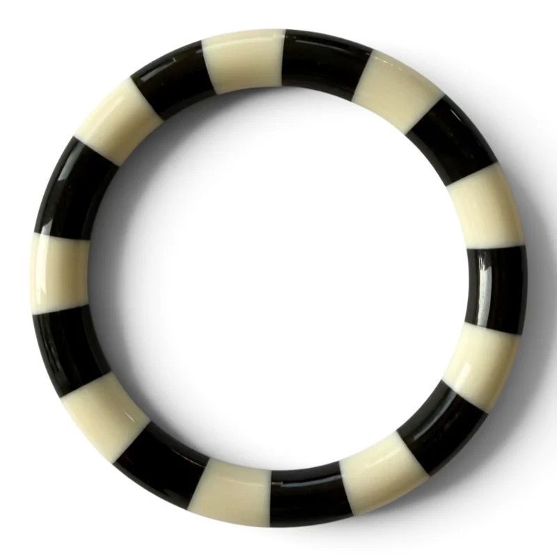 Bybjor · Stripe Bangle Armband · Coffee / Cream