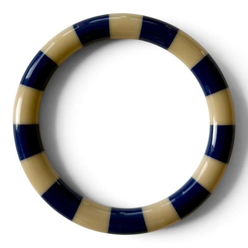 Bybjor · Stripe Bangle Armband · Cobalt / Clay