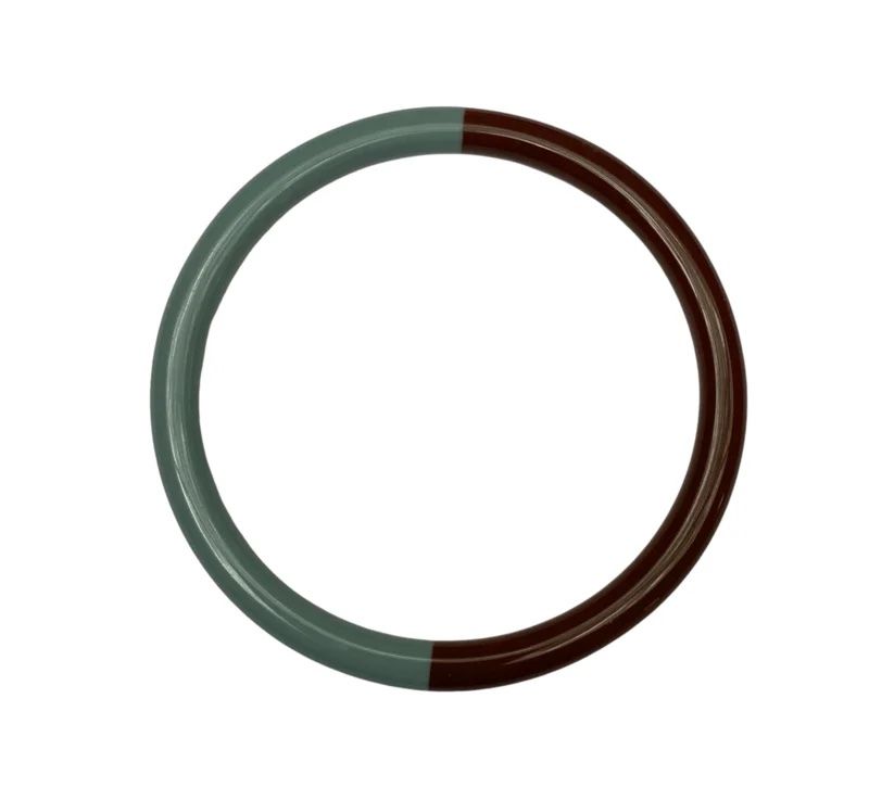 Bybjor · Duo Color Bangle-armband · Dark Caramel &amp; Dusty blue