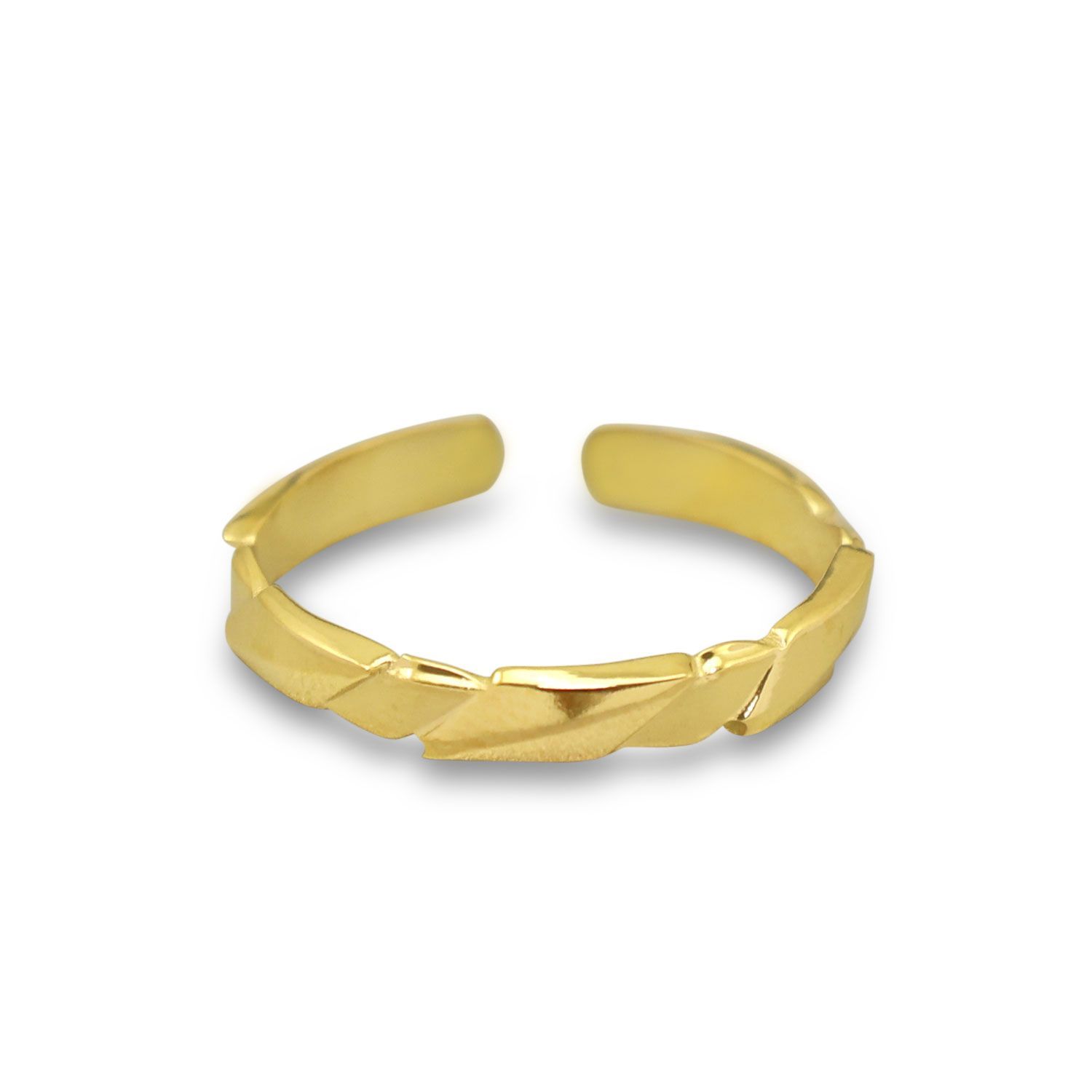 Ring stainless steel twisted  small gold