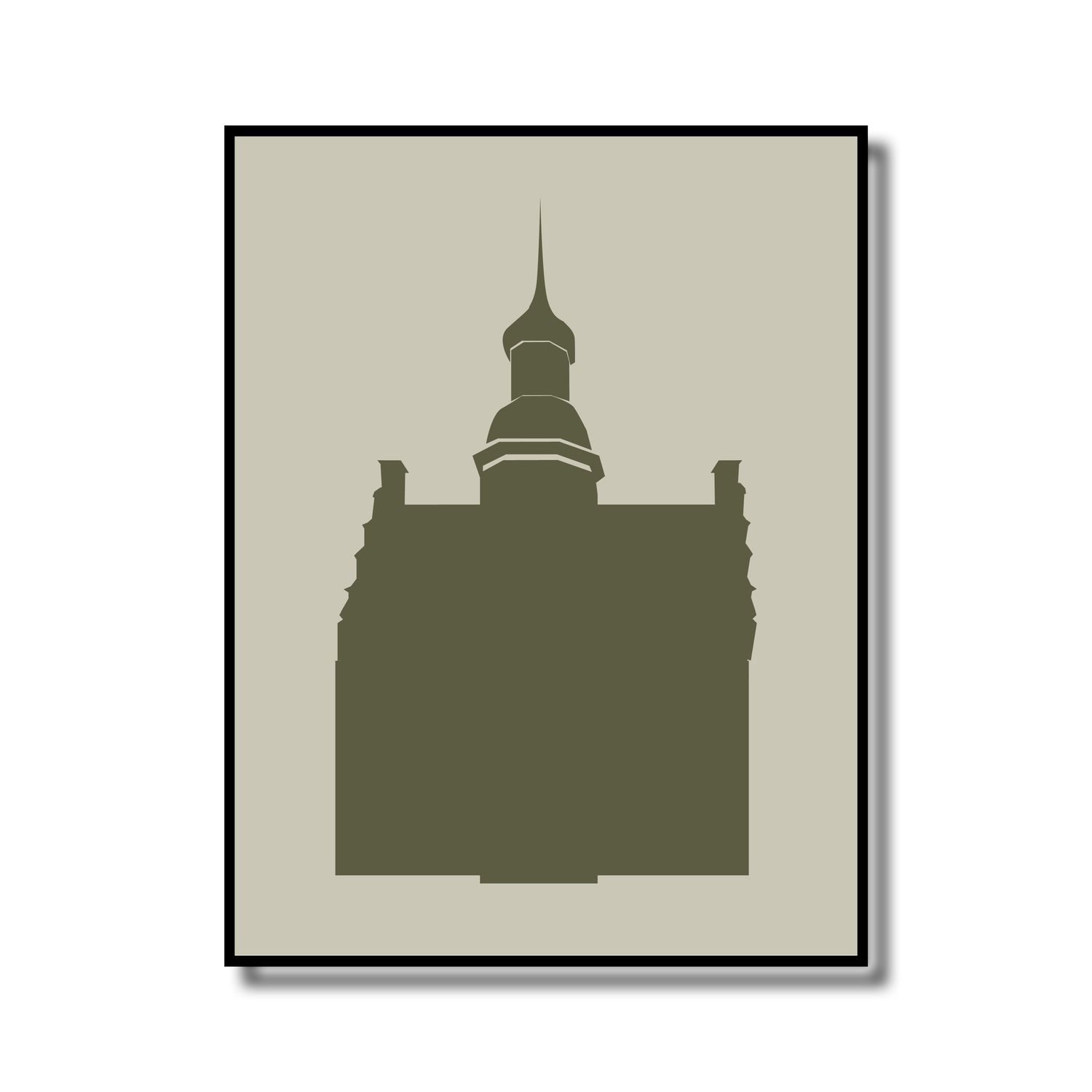 Print in lijst 'Gennep stadhuis vlak groen'