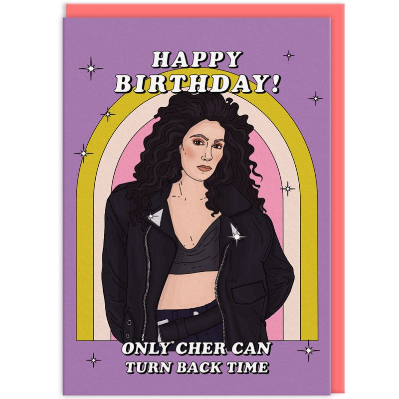 Wenskaart · 'Only Cher can turn back time'