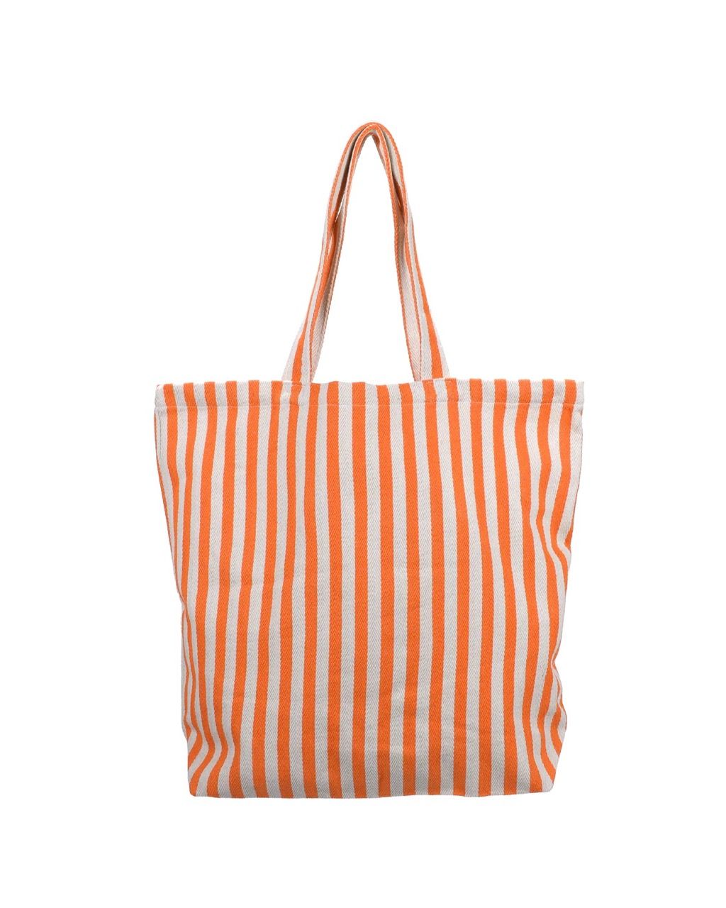 Katoenen tas · gestreept - wit oranje