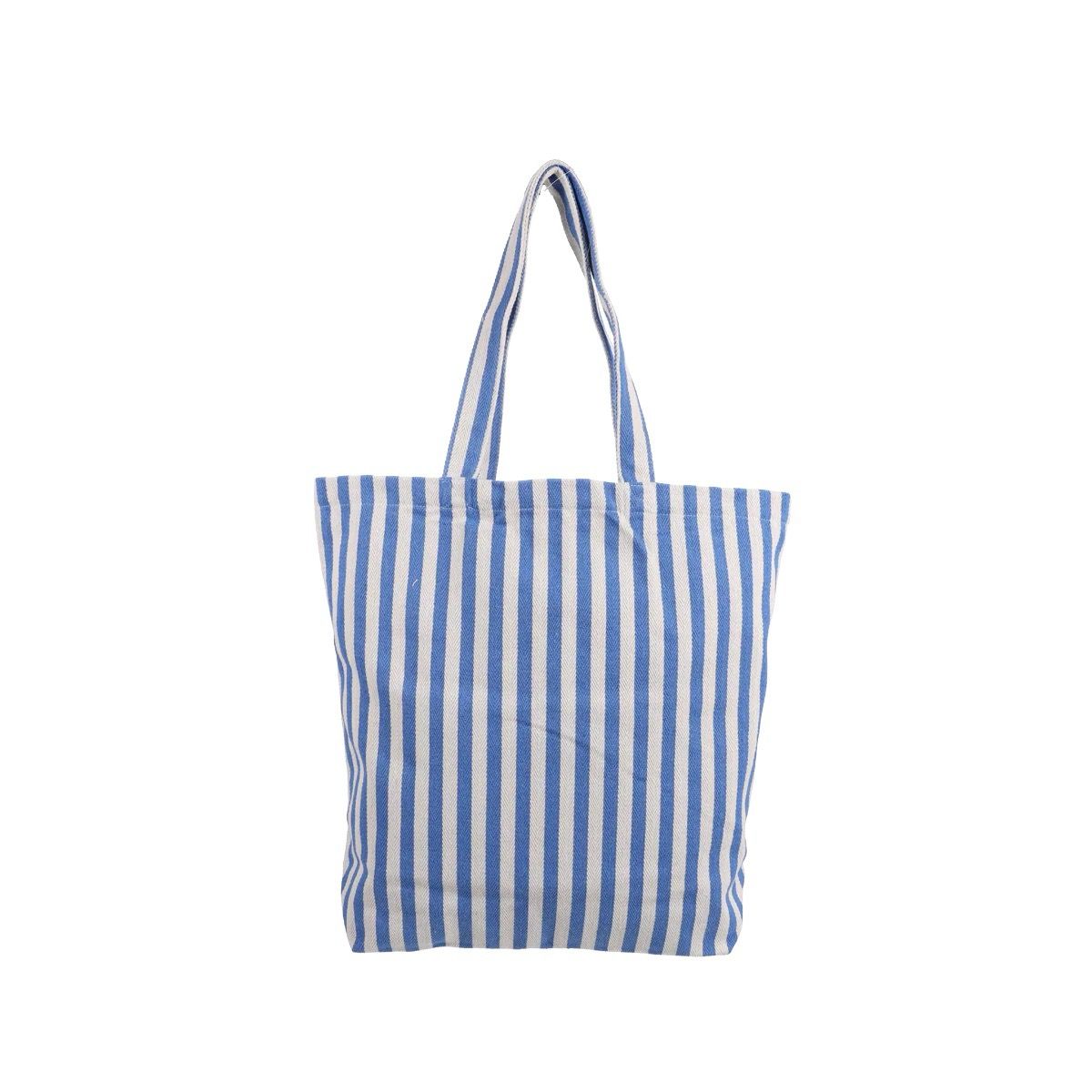Katoenen tas · gestreept naturel - blue