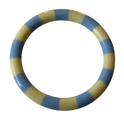 Bybjor Stripe Bangle Armband · Pale Yellow / Grey blue