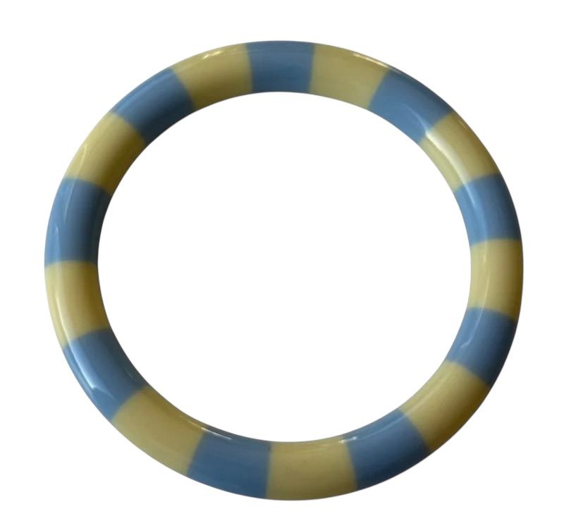 Bybjor Stripe Bangle Armband · Pale Yellow / Grey blue