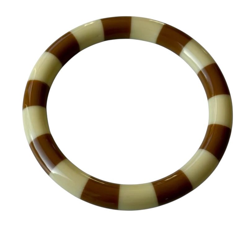 Bybjor Stripe Bangle Armband · Butter yellow / Ciinnamon