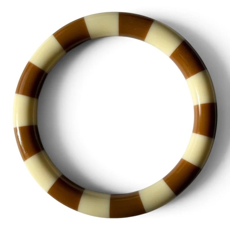 Bybjor · Stripe Bangle Armband · Butter Yellow / Cinnamon