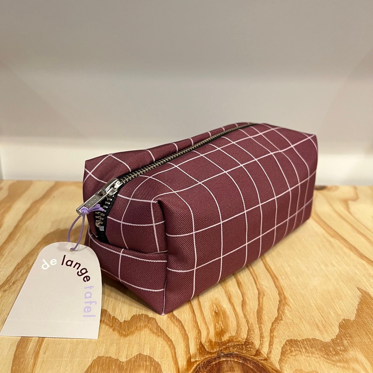 Blok etui · Aubergine geruit