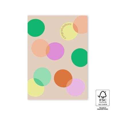 Ansichtkaart - Confetti - Congratulations