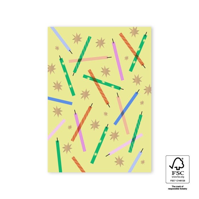 Postcard · Candles Yellow