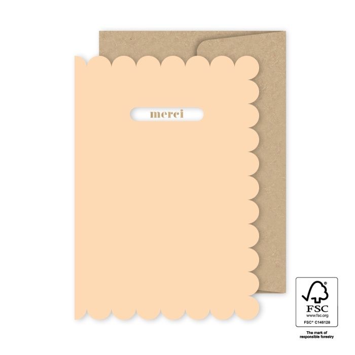 Wenskaart - Peach - Merci