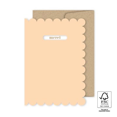 Wenskaart - Peach - Merci