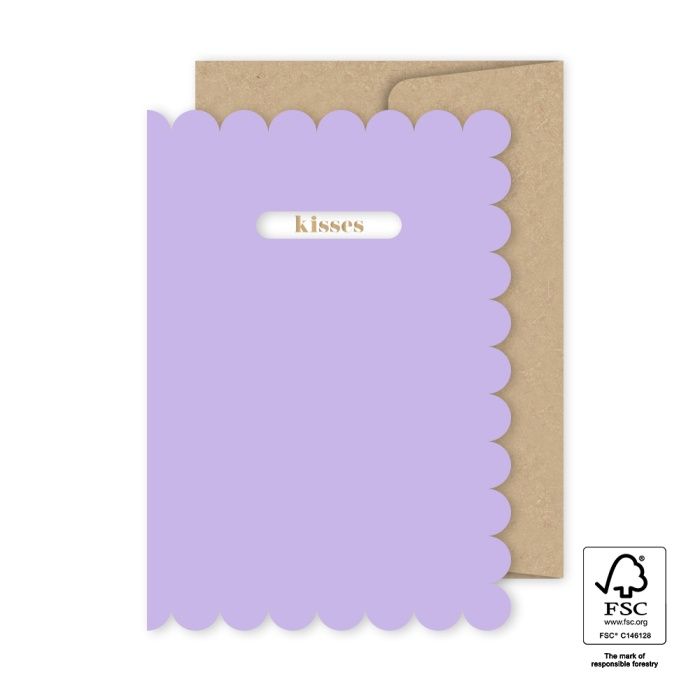 Wenskaart - Lilac - Kisses