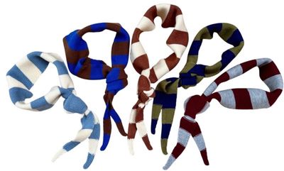 Bybjor wollen sjaaltje van grof gestreepte merinowol