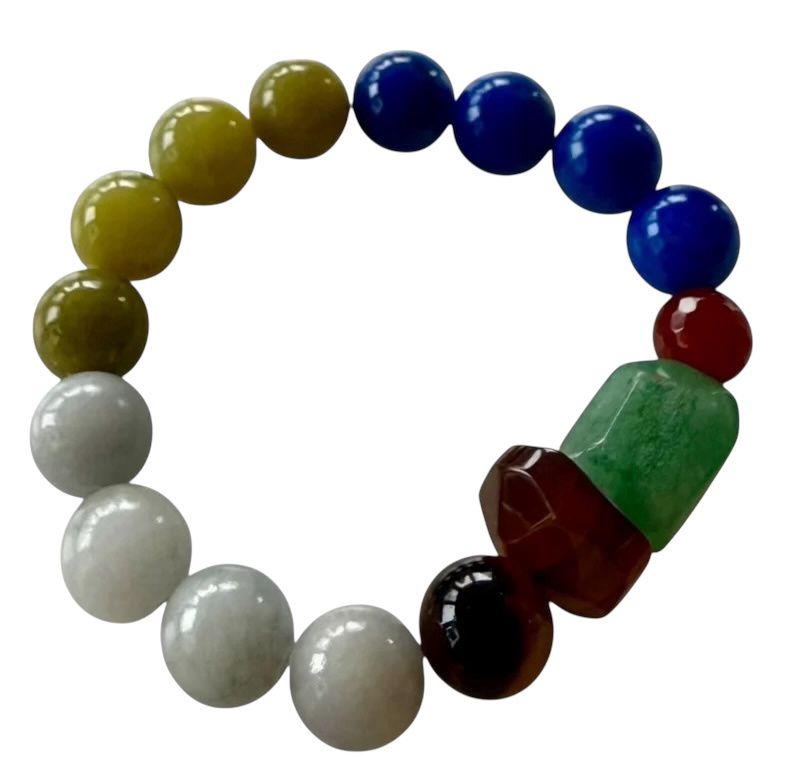 Bybjor armband met grove natuursteen