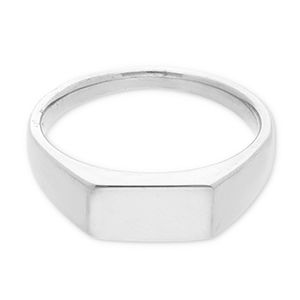 Ring stainless steel square zilver