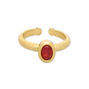 Ring stainless steel gold-red