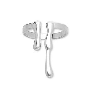 Ring stainless steel dripping silver