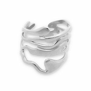 Ring stainless steel organisch silver