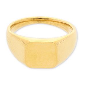 Ring stainless steel with square goud