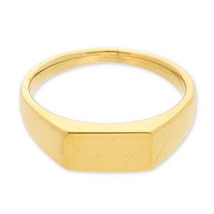 Ring stainless steel rectangle goud