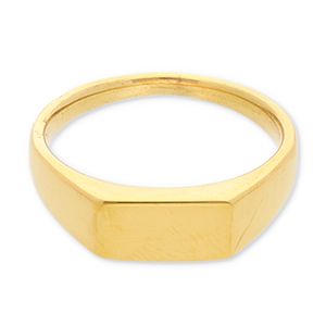 Ring stainless steel square gold