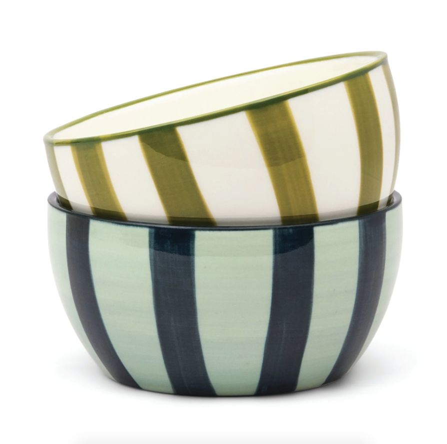 De Bella Dipping Bowls - Set van 2 - Olijfgroen &amp; Blauw