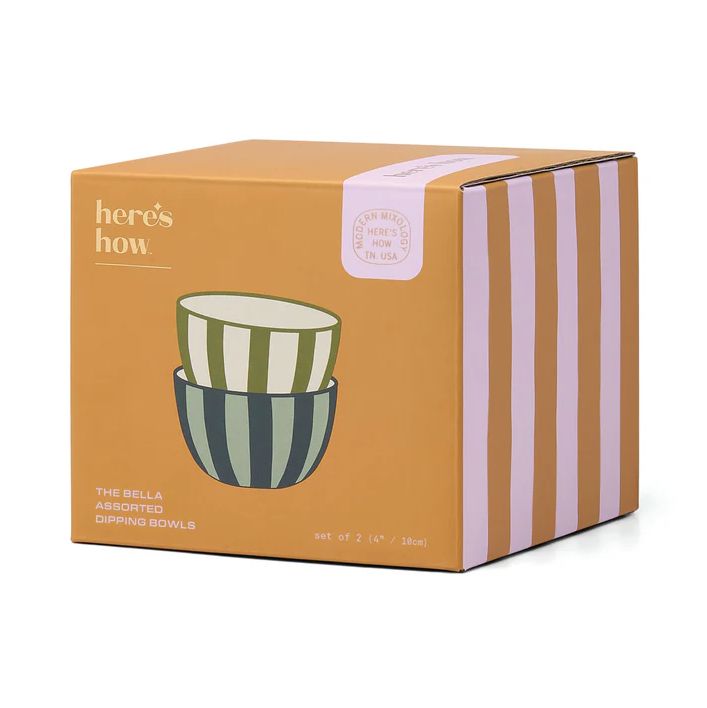 Designworks · De Bella Dipping Bowls - Set van 2 - Olijfgroen &amp; Blauw